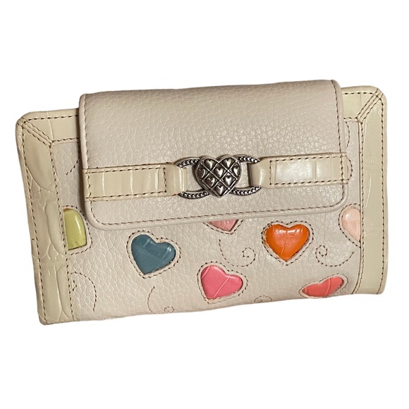 Brighton Handbags - Brighton Fresca Beach leather colored hearts purse 'wallet' organizer